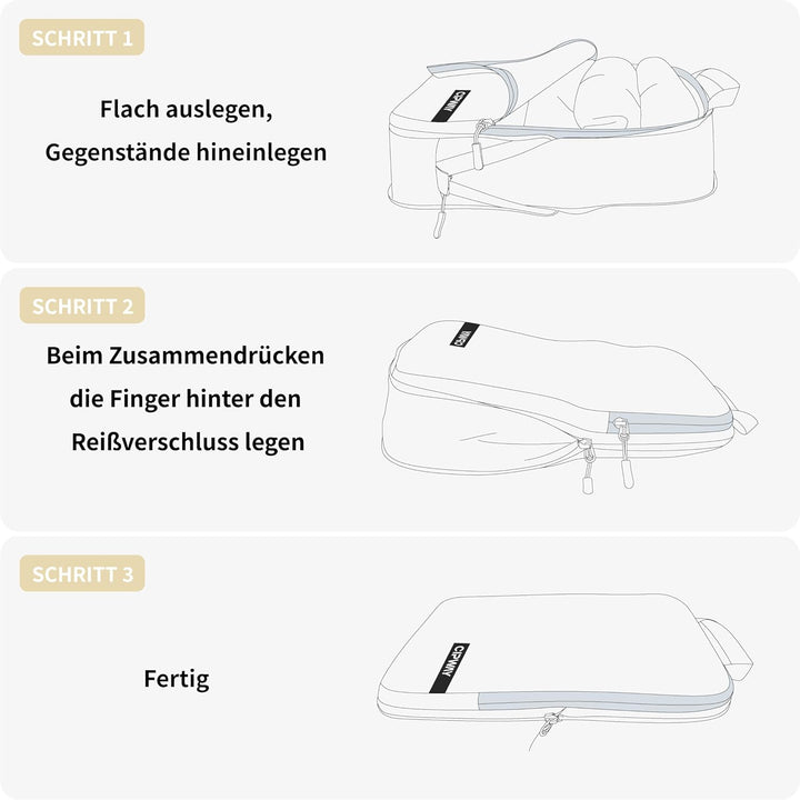 Cipway Kompressions Packwürfel Set für Reisen, Ultraleichter Erweiterbarer Verpackungsorganizer für