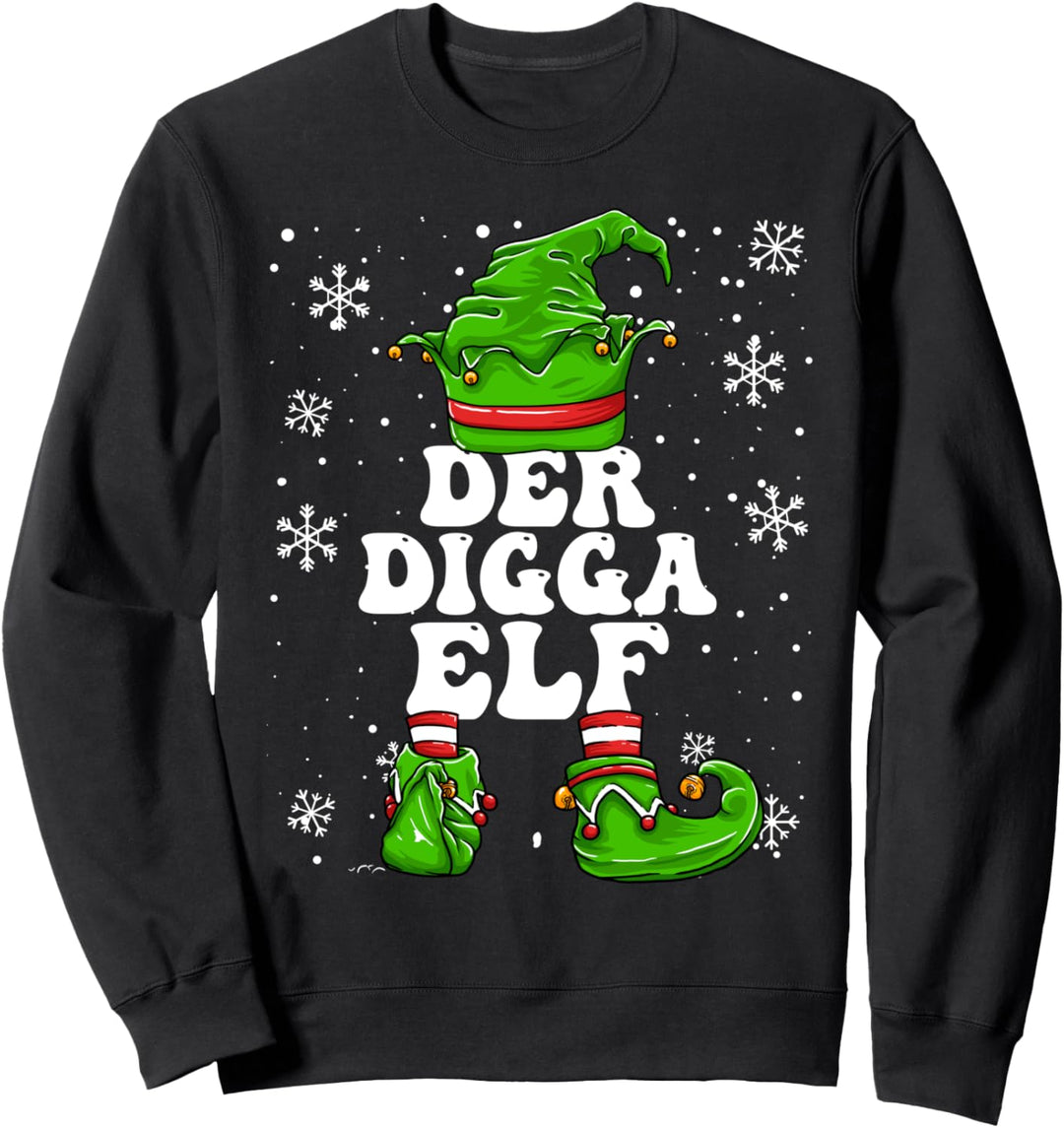 Digga Elf Herren Damen Hamburg Norden Elf Design Weihnachten Sweatshirt