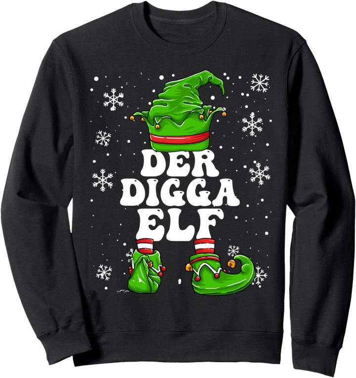 Digga Elf Herren Damen Hamburg Norden Elf Design Weihnachten Sweatshirt