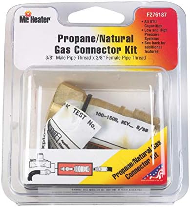 Mr. Heater F276187 Propan-/Erdgas-Anschluss-Set, 3/8 Zoll Aussengewinde x 3/8 Zoll Innenrohrgewinde,