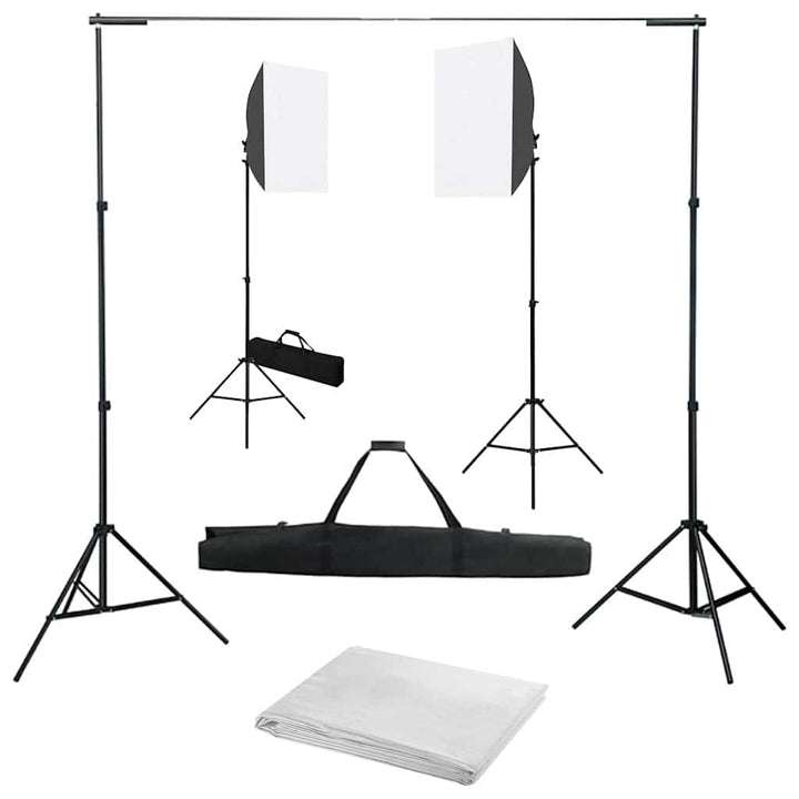 Fotostudio-Set mit Softboxen Hintergrundsystem und verstellbarem Stativ für professionelle Porträt-,
