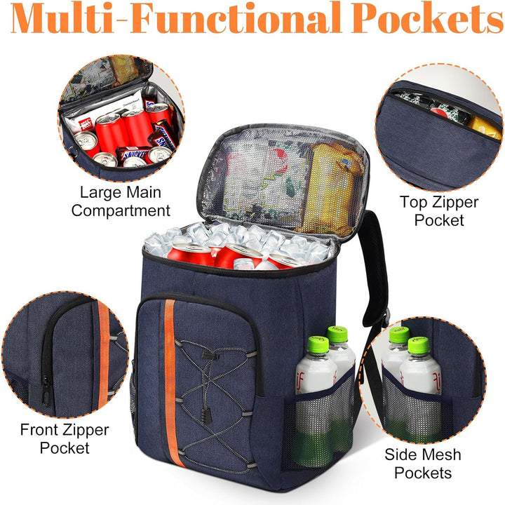 Kühltasche 28 L, Kühlrucksack, Grosser Kühlrucksack Gross, Kühltasche Faltbar Geeignet für Reisen, S