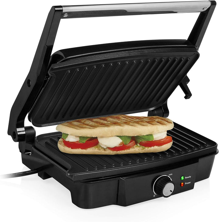 Tristar Kontaktgrill mit 180° Öffnung und Einer Bratfläche von 28 x 17 cm/auch als Tischgrill nutzba
