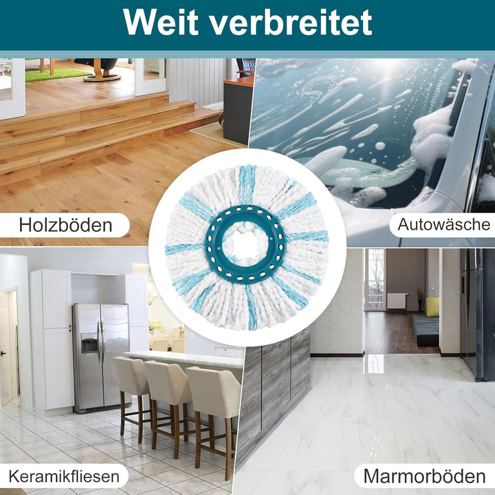 6 Stück Mop Ersatzkopf Kompatibel Mit Leifheit Clean Twist Disc Mop Systèmes,Doppelfasermop kann Eff