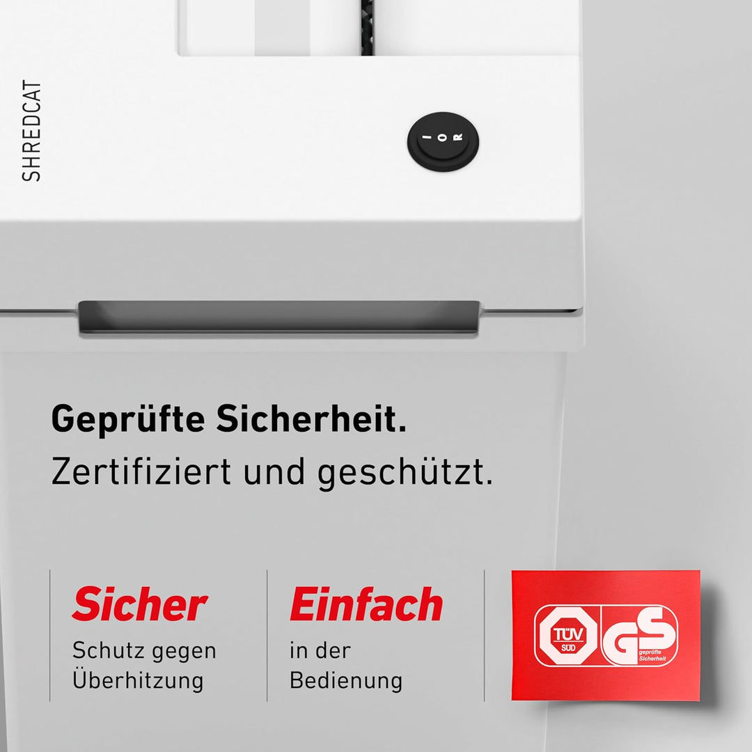 IDEAL Shredcat 8200 CC – Aktenvernichter mit Partikelschnitt (4×40 mm, P-4), bis zu 14 Blatt, hochwe