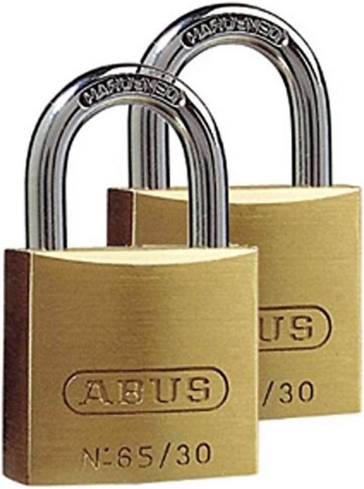 ABUS Vorhängeschloss Messing 65/30 - 2er Set, gleichschliessend - Schlosskörper aus massivem Messing