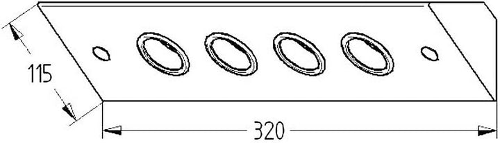 THEBO Energie-Ecksäule ST 3007/320 in Aluminium mit 4 Steckplätzen
