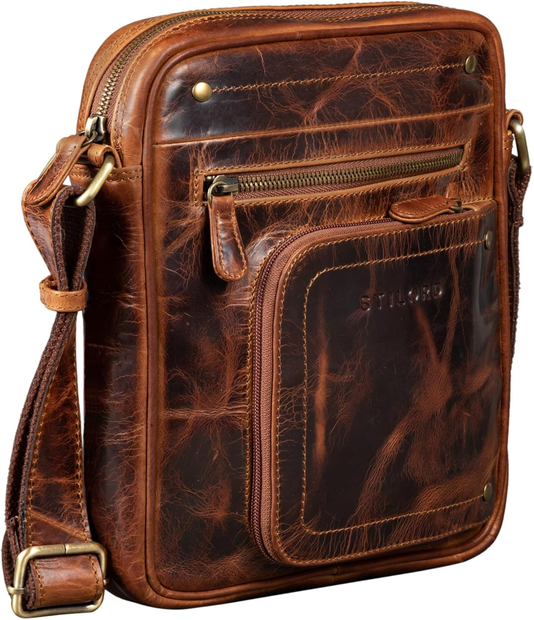 STILORD 'Randall' Vintage Ledertasche Umhängetasche Messenger Bag DIN A5 Tablettasche 9,7 Zoll für i