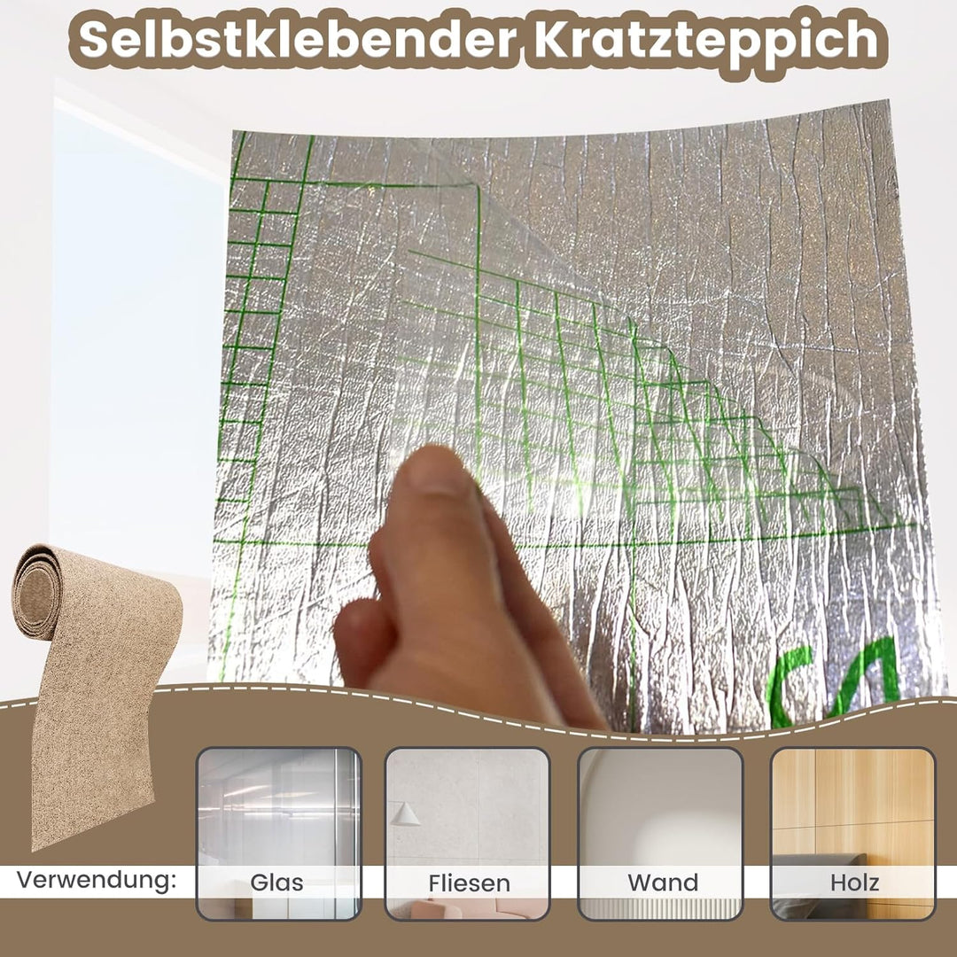200x40CM Selbstklebend kratzmatte Katze, Kratzbretter Katze Wand, DIY Kratzbrett, Kratzschutz Sofa I