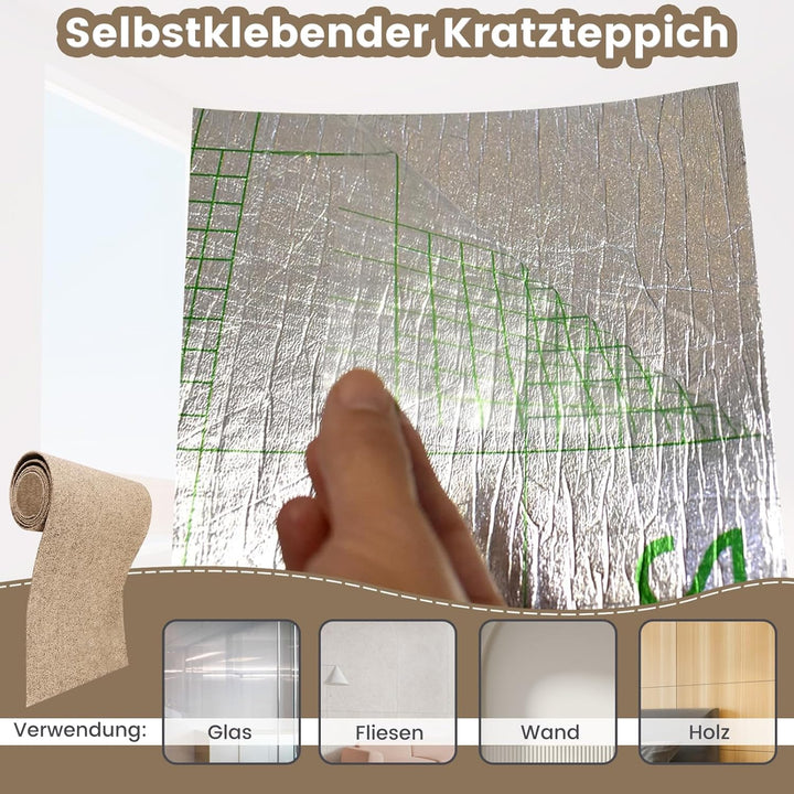 200x40CM Selbstklebend kratzmatte Katze, Kratzbretter Katze Wand, DIY Kratzbrett, Kratzschutz Sofa I