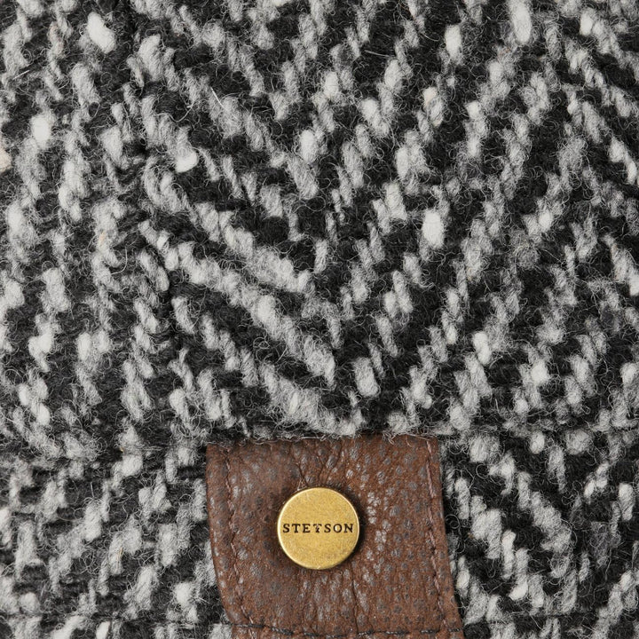 Stetson Herren Schurwoll-Fischgräten-Hutteras-Mütze 61 Schwarz