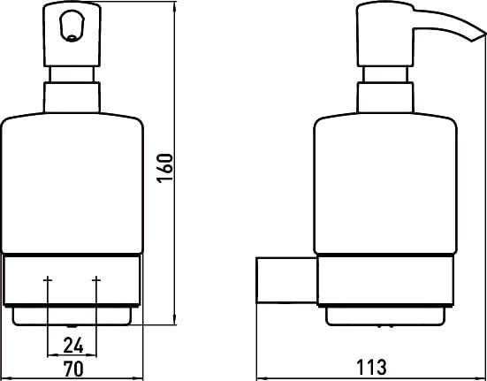 Emco loft Flüssigseifenspender (Behälter Kristallglas satiniert, Höhe 160 mm, Breite 70 mm) Pumpkopf