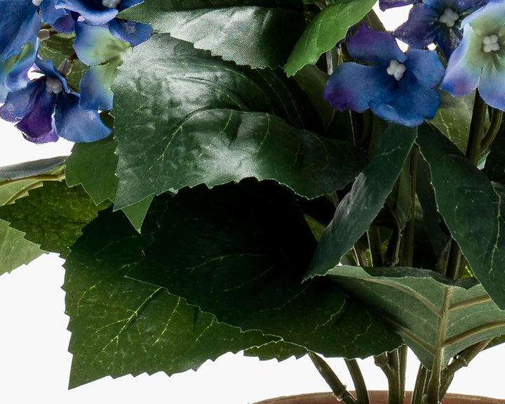 artplants.de Kunstblume Hortensie LAIDA im Terracottatopf, blau, 35cm - Kunsthortensie