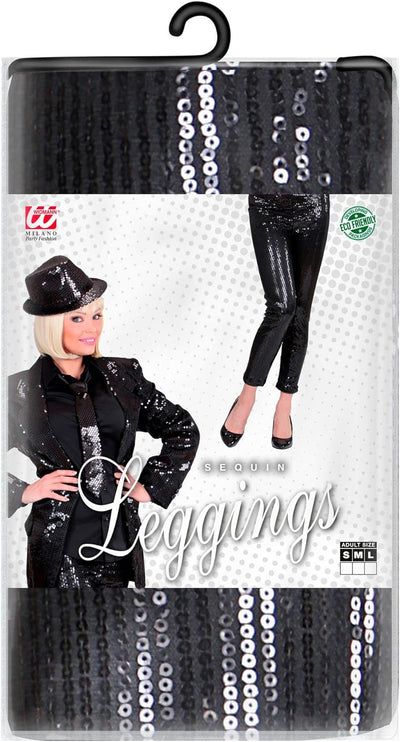 "BLACK SEQUIN LEGGINGS" - (L) L Schwarz, L Schwarz