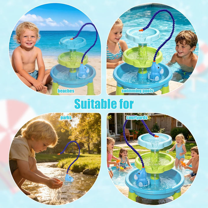 Pumpe for Kinder Outdoor Wassertisch, wasserdichte Elefantenform Batteriebetriebene Wassertischpumpe