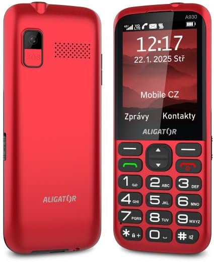 ALIGATOR AZA930R Senioren-Grosstasten 4G/LTE Handy mit SOS-Knopf und SOS Locator. Anwendung „Rettung