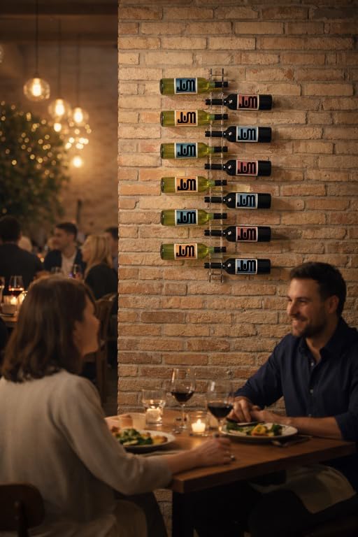 JUM Weinregal aus Acrylglas für 12 Flaschen - modernes und stylisches Wandregal, transparent, platzs