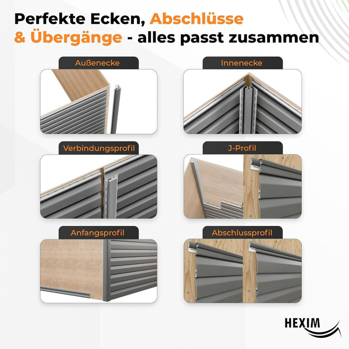 HEXIM Siding Fassadenpaneele aussen Fassadenverkleidung wetterfest Kunststoffpanelee PVC-U Verkleidu