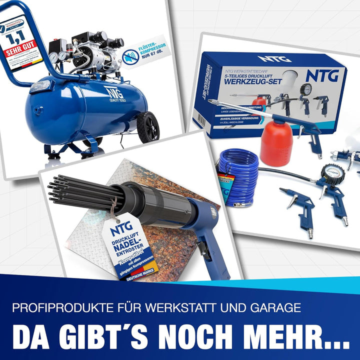 Druckluft Nagler Tacker Klammergerät Koffer Nägel Klammern 2-In-1 HZW.6070 Arbeitsdruck 8,3 bar inkl