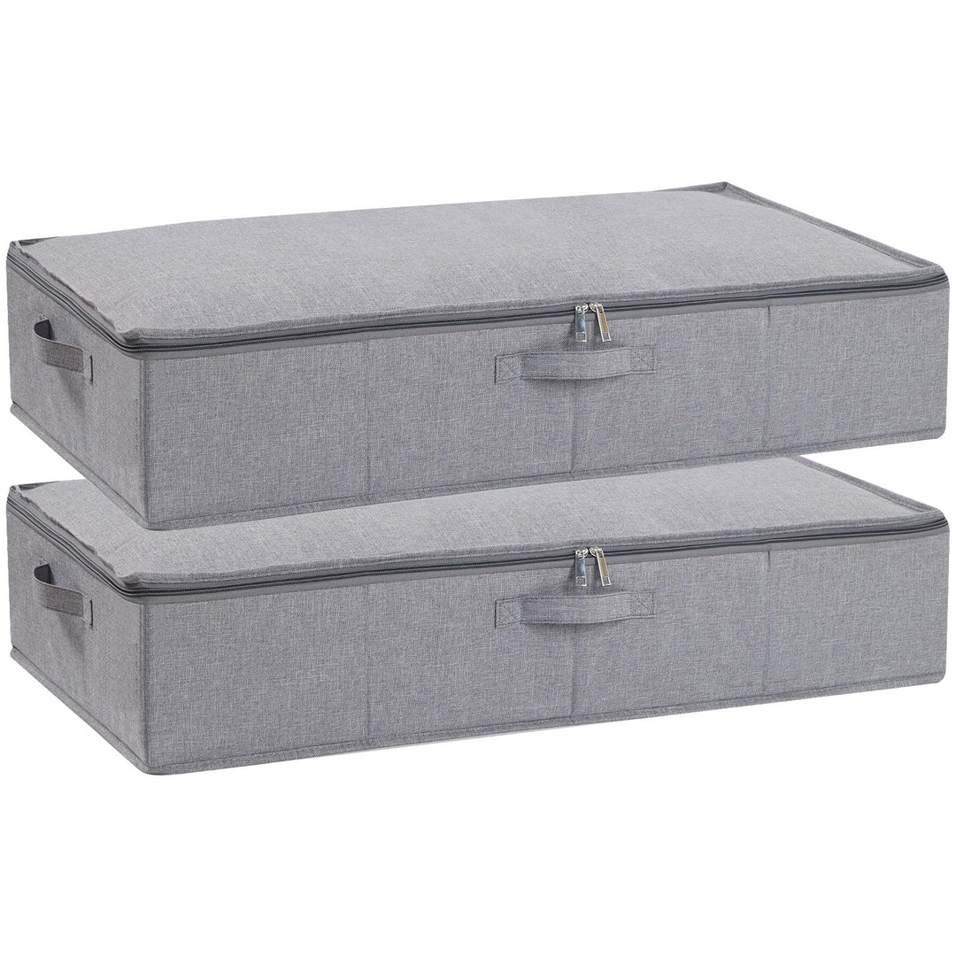 2 Stück Unterbett Aufbewahrungsbox, Faltbare Aufbewahrungsboxen mit Verstärktem Griff und Reissversc