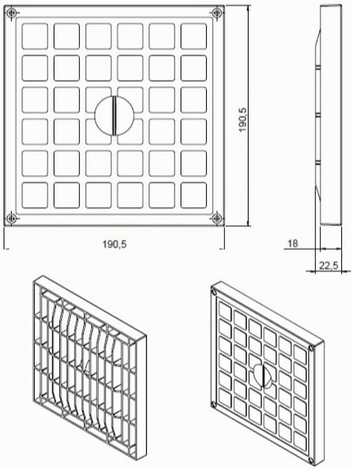 ARLI Revisionsschacht 200 x 200 x 200 mm Kontrollschacht mit Deckel - Hochwertiger Wartungsschacht f