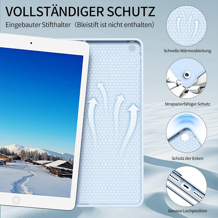 Hülle mit Tastatur für iPad 9. / 8. / 7. Generation 10,2 Zoll 2021/2020/2019, Bluetooth Magnetisch Q