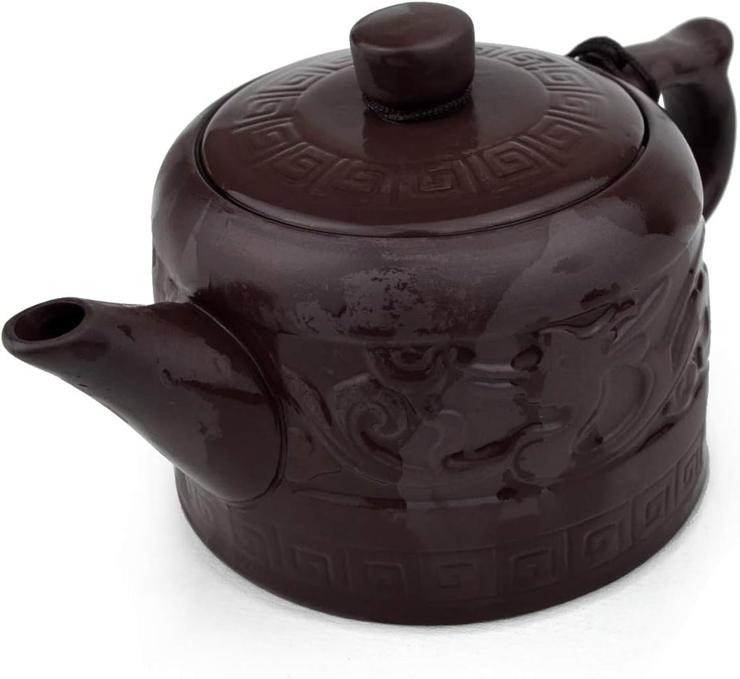 Teekanne, 237 ml, chinesisches Gongfu-Tee-Werkzeug, Zisha-Tone-Ei für losen Tee, Drachen-Stil