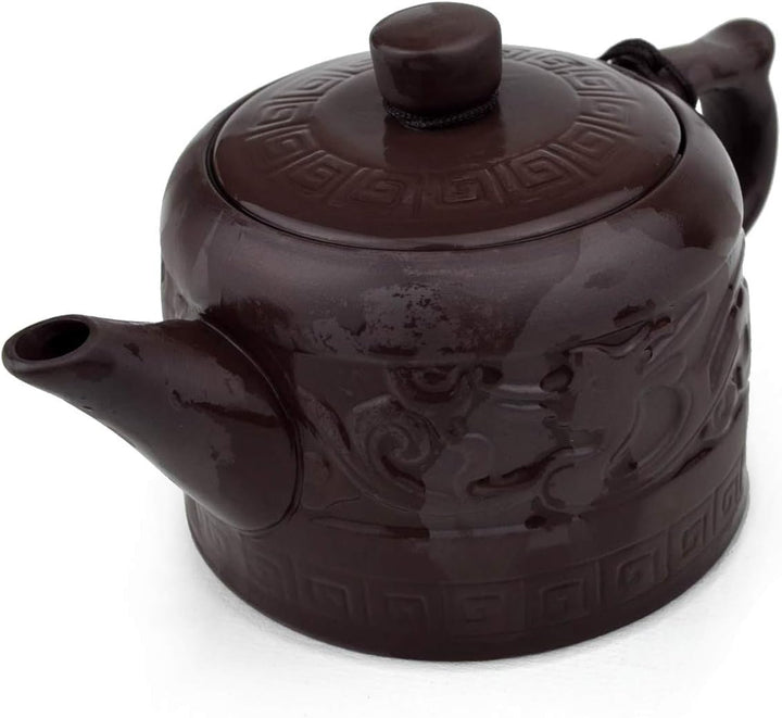 Teekanne, 237 ml, chinesisches Gongfu-Tee-Werkzeug, Zisha-Tone-Ei für losen Tee, Drachen-Stil