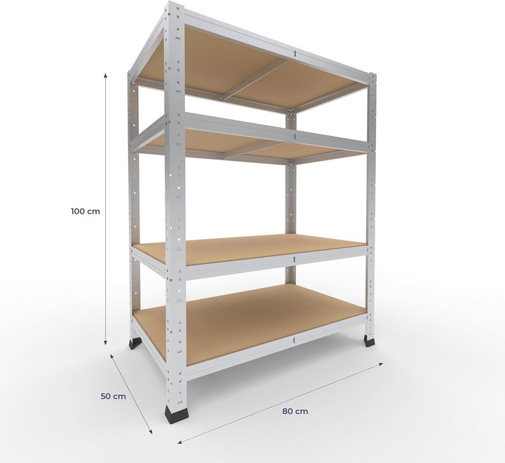 shelfplaza® 100x80x50cm Home Schwerlastregal verzinkt/Metallregal mit 4 Böden/Kellerregal Metall, Ga