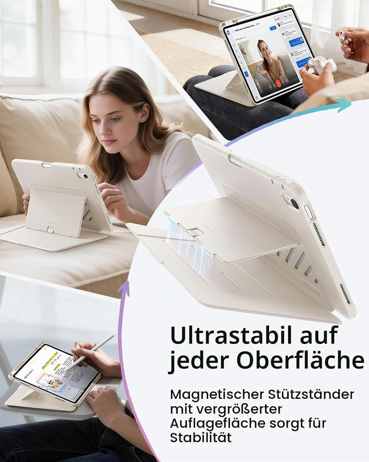 ESR Hülle für iPad Air 13 Zoll (2026/2025/2024) M4/M3/M2, Vertikale Stand, Mehrere Standwinkel, Ultr