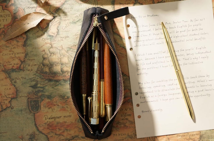 Su.B Federmäppchen - Federtasche - Etui aus Leder - Hergestellt aus Hochwertigem Leder - Passend für