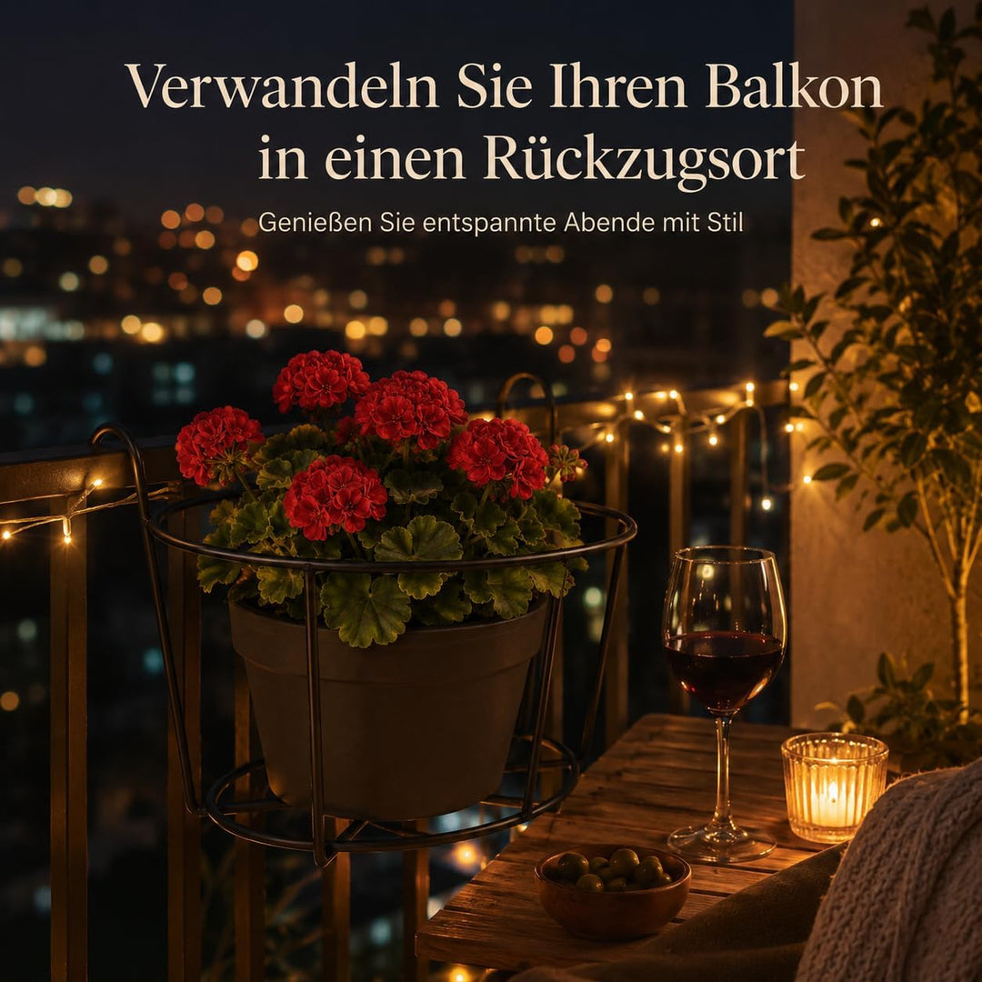 HEMOTON 2 Stücke Blumentopf Halterung Metall Blumentopfhalter Geländer Pflanzgefässe Balkongeländer