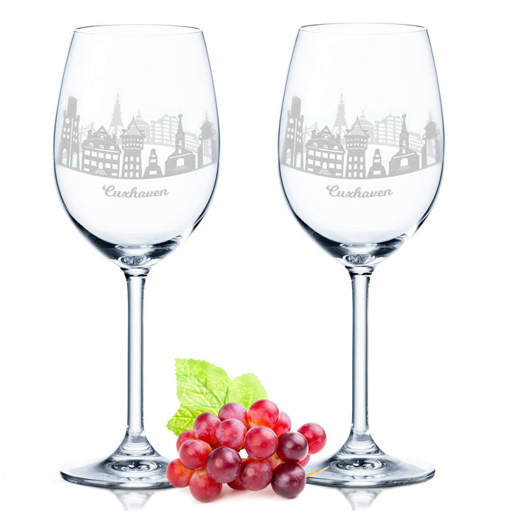 Leonardo Weinglas mit Gravur - Cuxhaven Geschenk im 2er Set - Weingeschenk - Souvenir Andenken & Mit
