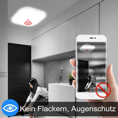 UISEBRT 24W LED Deckenleuchte Kaltweiss Radar Sensor mit Bewegungsmelder - Moderne Deckenlampe Ultra