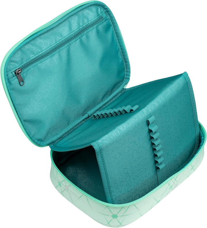 neoxx - Schlamperbox Dunk Mintastic – Platz für EIN Geodreieck – Stifte Flap mit 26 Stifteschlaufen