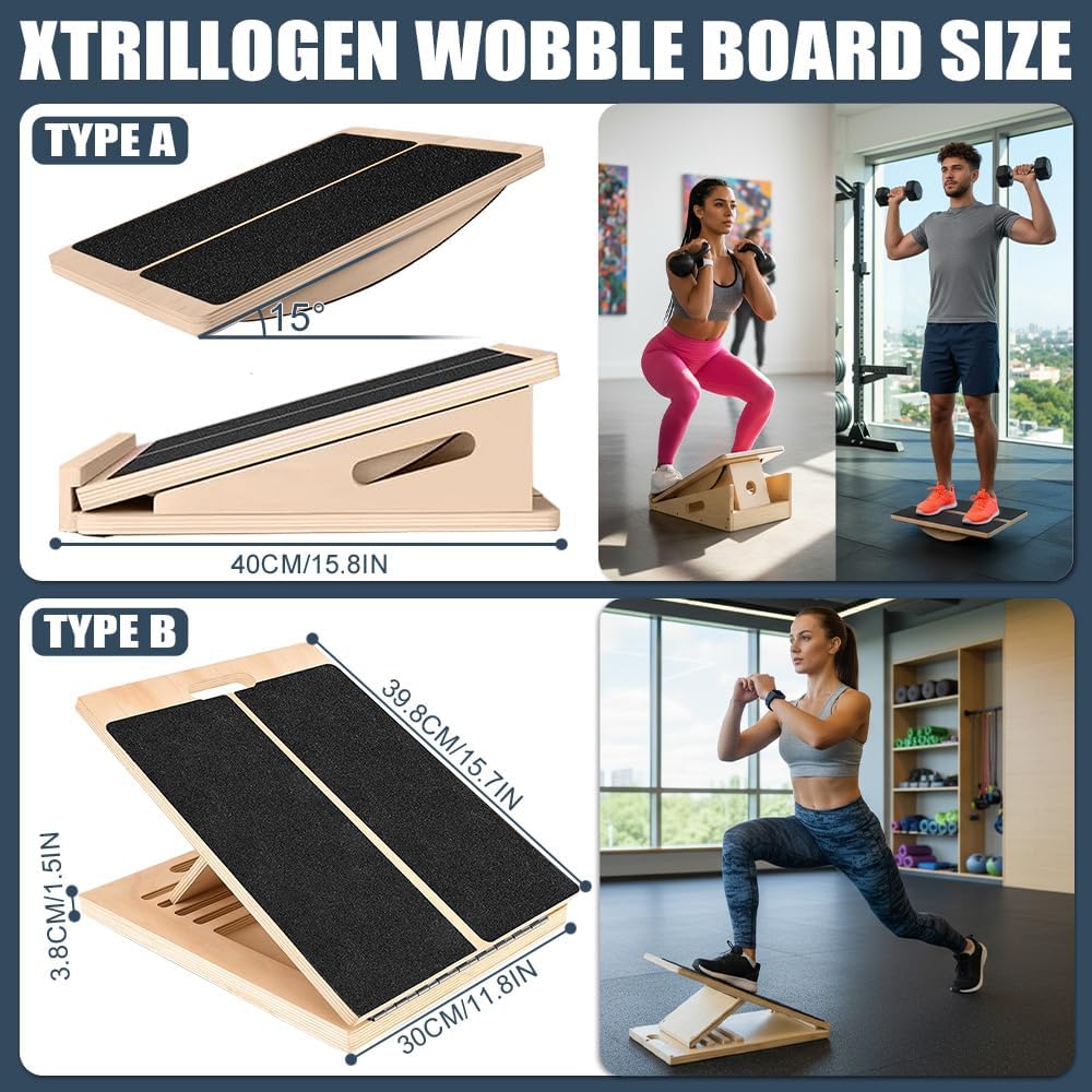 Verstellbar Balance Board Schrägbrett Natürliche, Natürliche