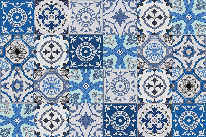 Queence | Küchen Spritzschutz Fliesenmuster 60x40 cm | Küchenrückwand | Alu-DiBond | Abdeckung Herd