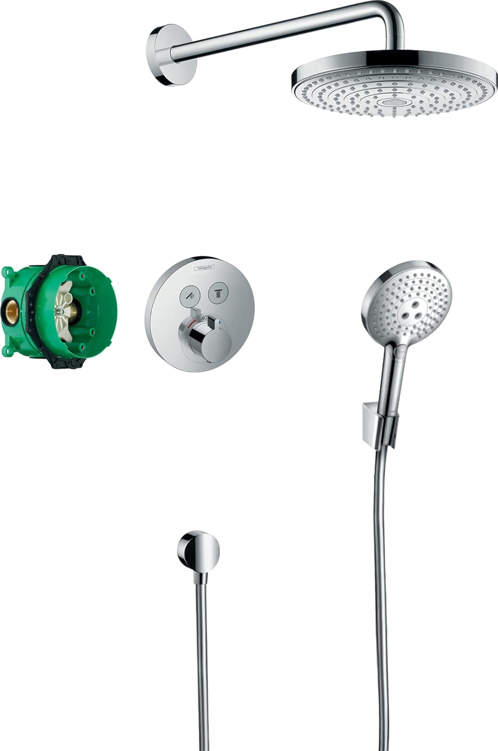 hansgrohe Duschset Raindance Select S Unterputz (7 in 1), Duschsystem mit Kopfbrause, Duschkopf, Dus