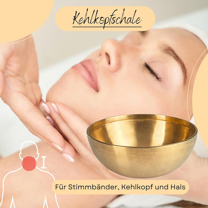 Peter Hess Therapieklangschale Kehlkopfschale (16,5 cm, 700 g) mit Filzschlägel und Filzuntersetzer