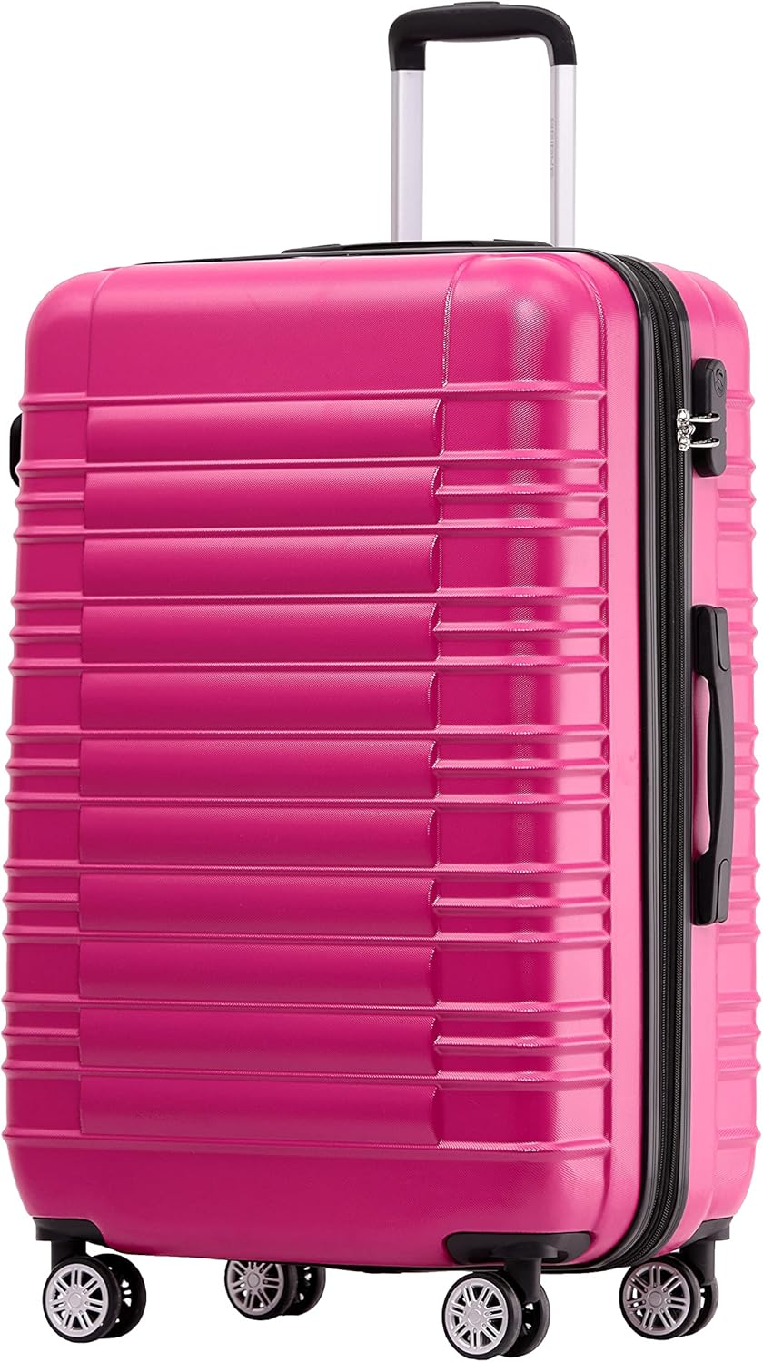 BEIBYE Zwillingsrollen Reisekoffer Koffer Trolleys Hartschale M-L-XL-Set (Peach, M) Peach M, Peach M