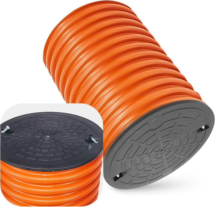 Millto™ Steigrohr mit Abdeckung Deckel 50 cm 315 mm Schachtrohr Wellrohr Kanalschacht Kanalrohr Scha