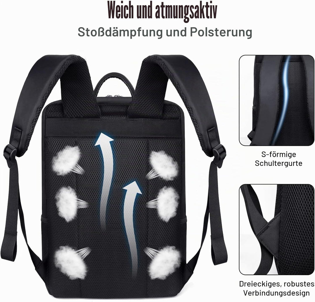 Dobaly Laptop Rucksack Wasserdicht für Damen & Herren - Laptopfach Daypack für Arbeit Business Radfa