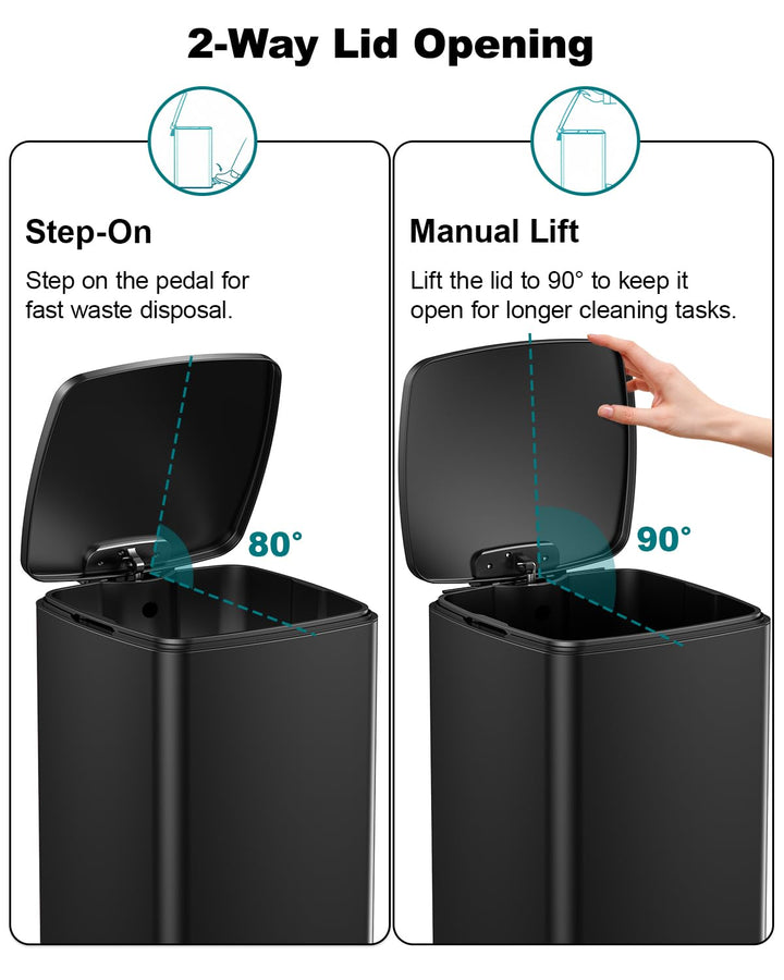 lovewind kitchen bin 20&amp;30L (Schwarz, 60L) Schwarz 60L, Schwarz 60L