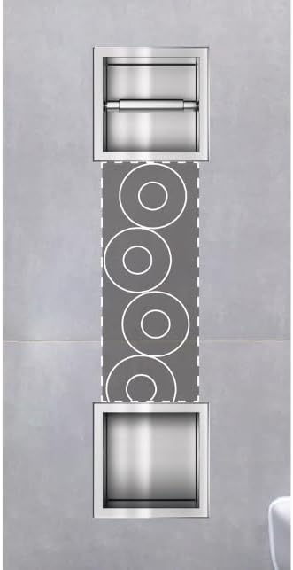 Balneo Toilettenpapierhalter mit Magazin für 6 Rollen Einbaumontage, aus Edelstahl, 74x20,8x14,75 cm