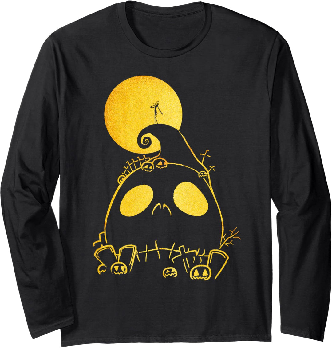 Nightmare Before Christmas Cemetery Jack Head Hilltop Langarmshirt