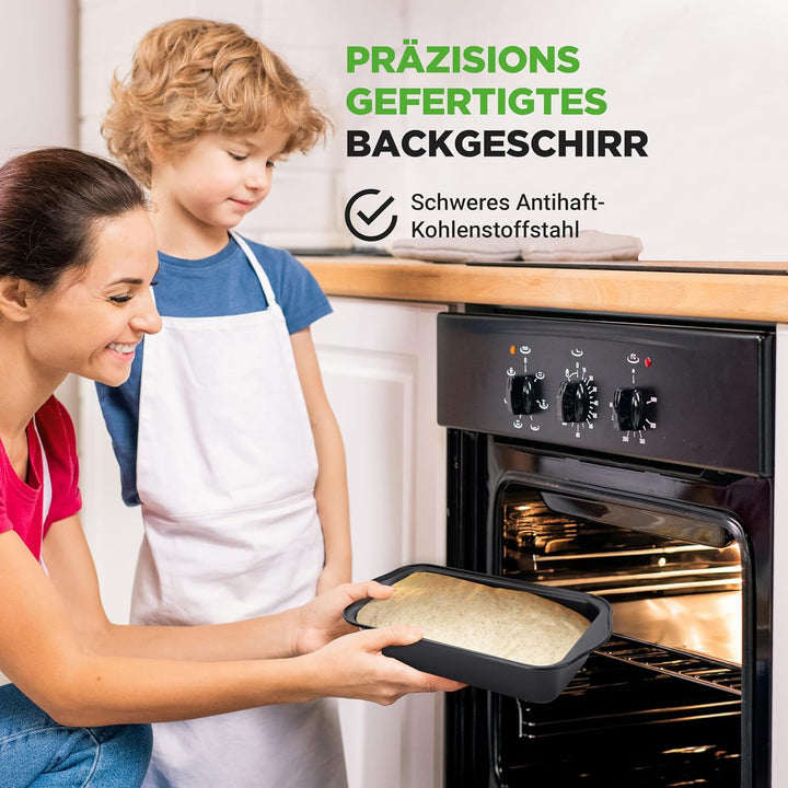 NutriChef 6er-Set Kastenformen – Premium Antihaft-Brotbackformen aus lebensmittelechtem Karbonstahl