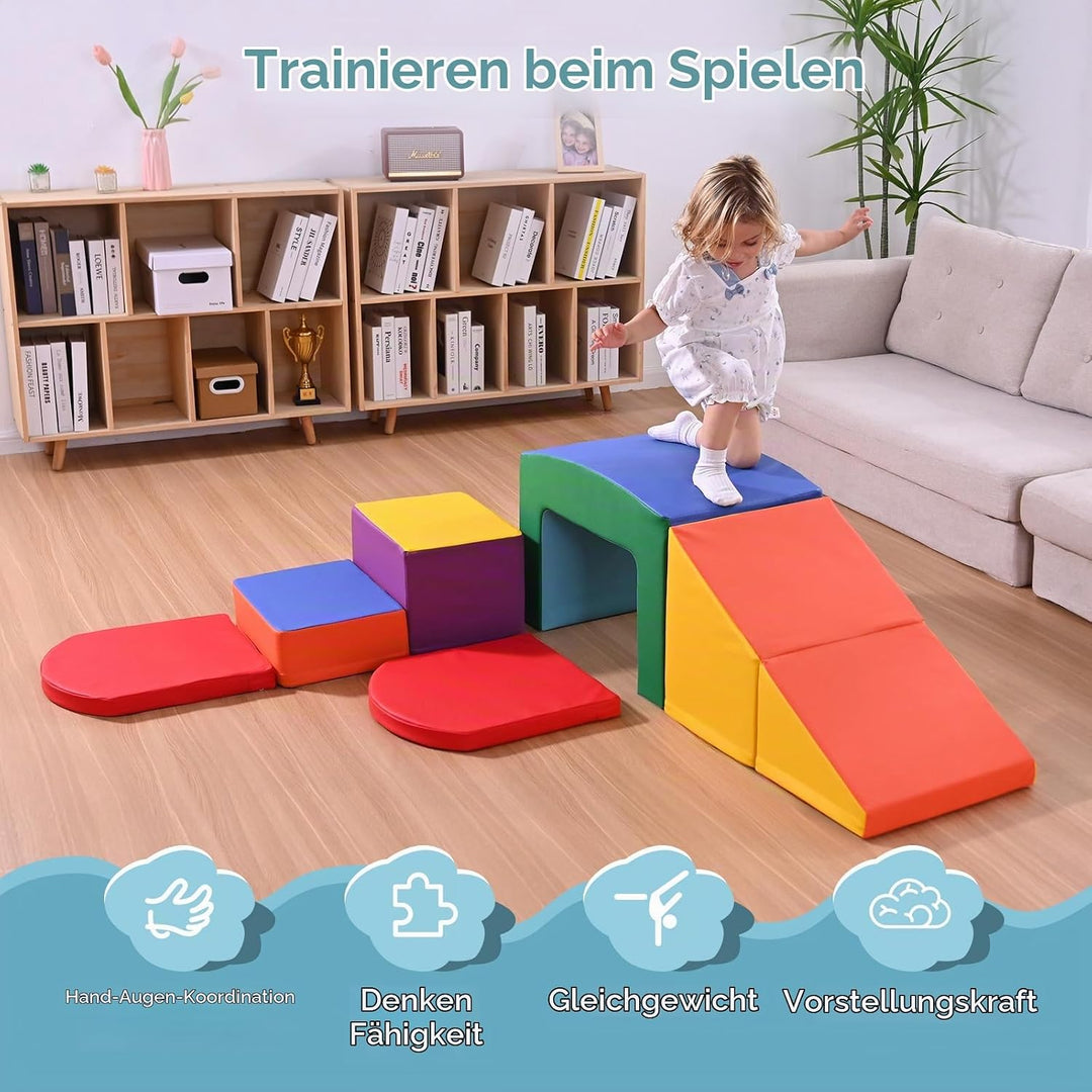 MINENICE Kinder Schaumstoffbausteine, grosse Schaumstoffbausteine, Indoor-Kletterblöcke, Kinderklett