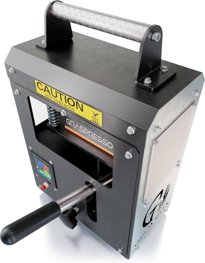 Graspresso - 5T Rosin Press mit 5 Tonnen Hydraulik Zylinder - Kolophonium Presse, 12 x 6 cm Platten