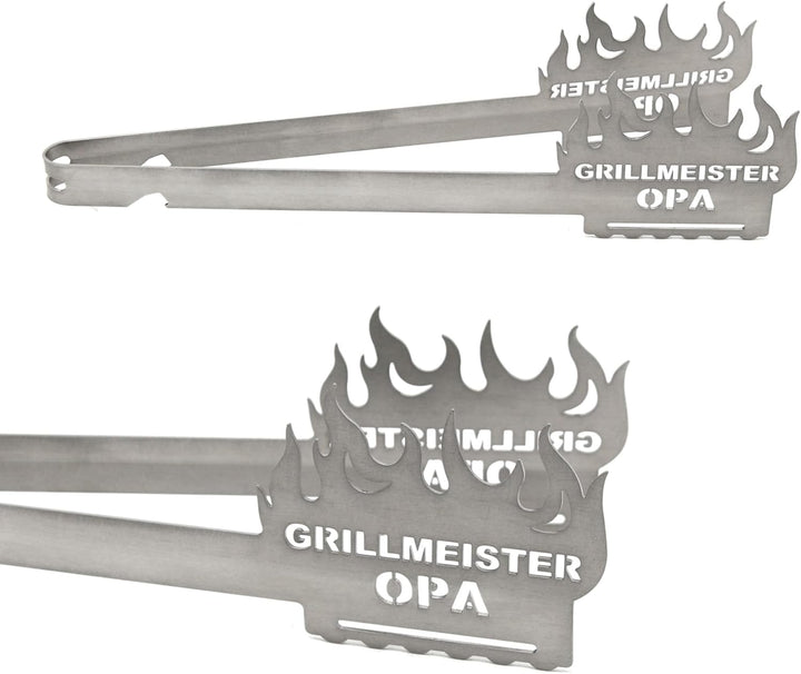 Grillzange Motiv Grillmeister Opa, spülmaschinengeeignet, Geschenkidee, Männergeschenk, Geschenk für