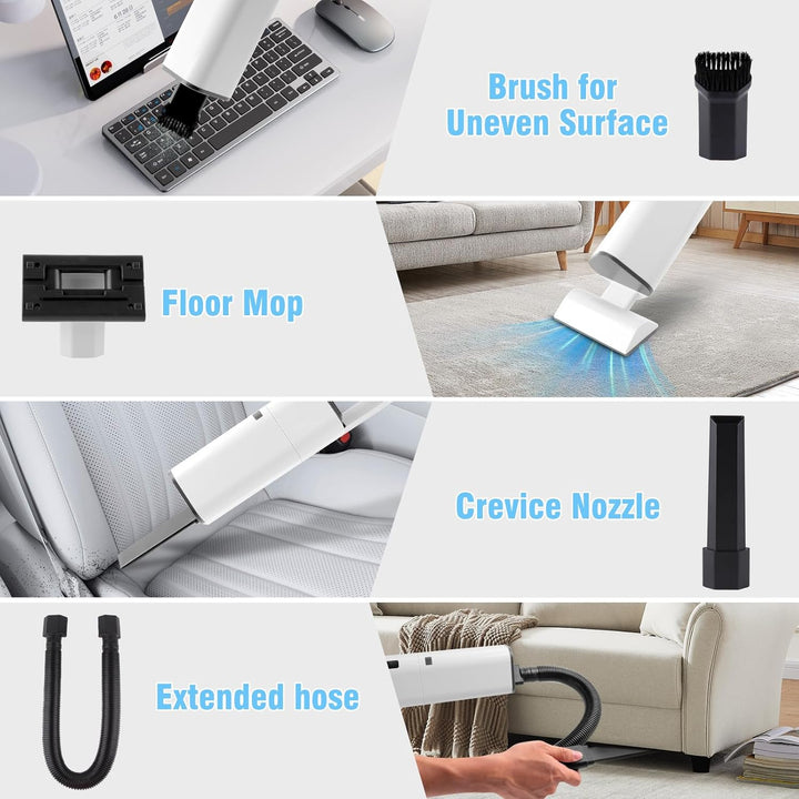 Handstaubsauger Akku Testsieger, 20000Pa Auto Staubsauger Kabellos mit Waschbar HEPA-Filter Mini Kle